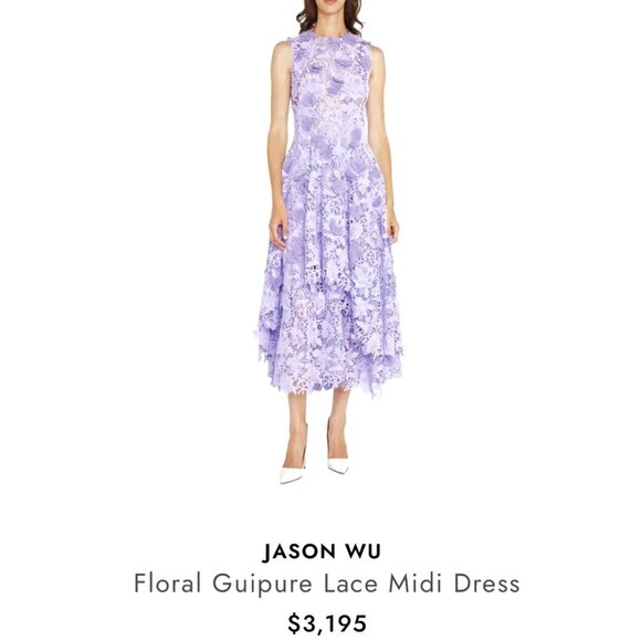 JASON WU COLLECTION GUIPURE COTTON MIDI DRESS SIZE S/M NEW - Picture 14 of 16